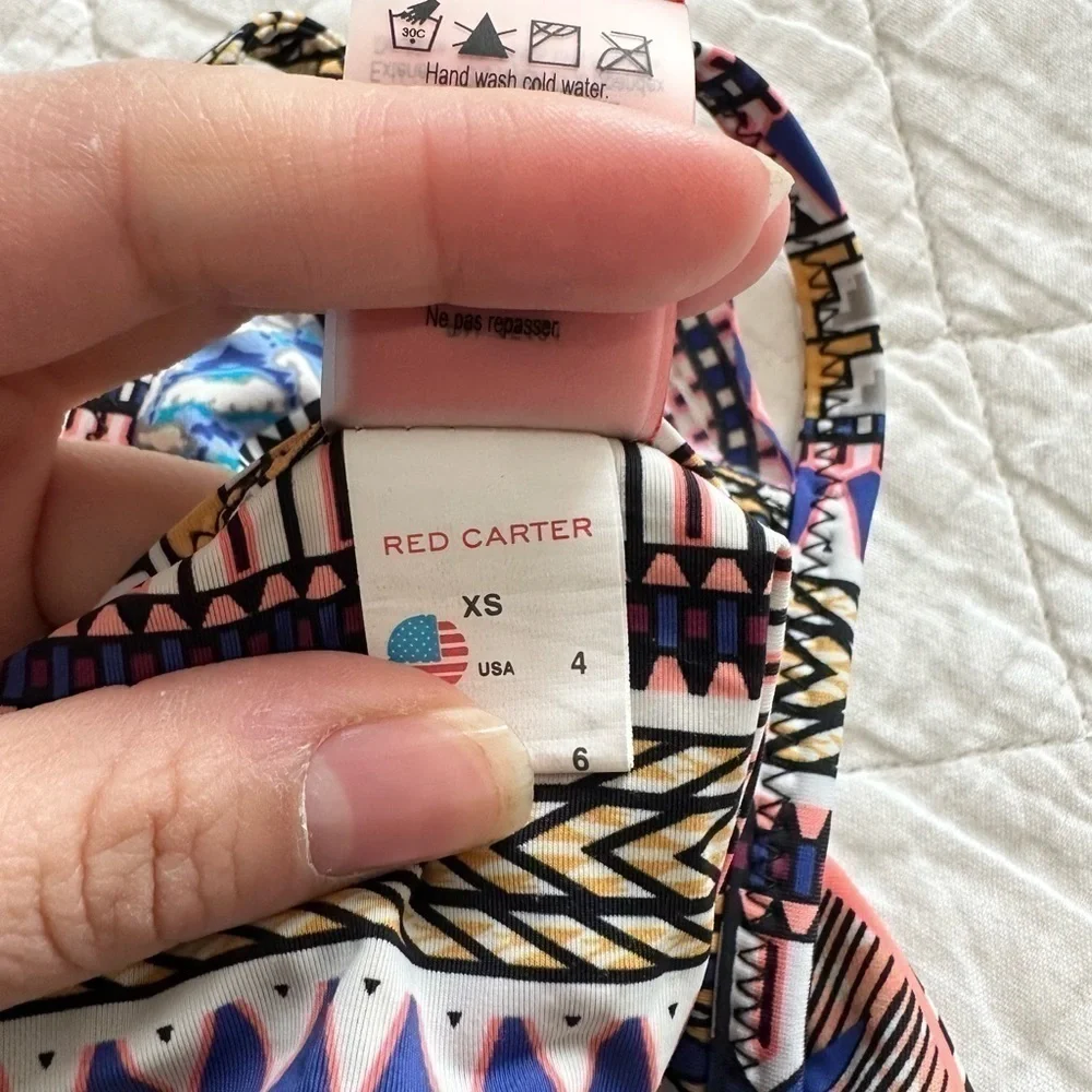 Anthropology RED CARTER TRIBAL DAZE STRAPPY top and bikini bottom size XS